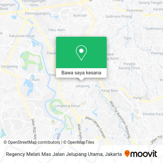 Peta Regency Melati Mas Jalan Jelupang Utama