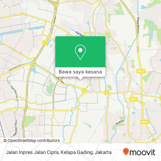 Peta Jalan Inpres Jalan Cipta, Kelapa Gading