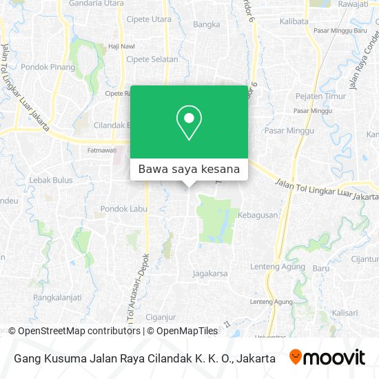 Peta Gang Kusuma Jalan Raya Cilandak K. K. O.