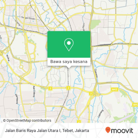 Peta Jalan Baris Raya Jalan Utara I, Tebet