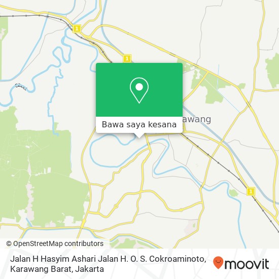 Peta Jalan H Hasyim Ashari Jalan H. O. S. Cokroaminoto, Karawang Barat