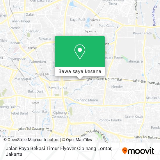 Peta Jalan Raya Bekasi Timur Flyover Cipinang Lontar