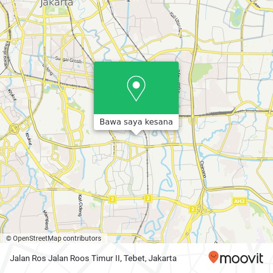 Peta Jalan Ros Jalan Roos Timur II, Tebet