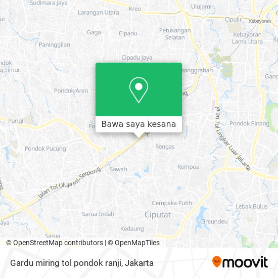 Peta Gardu miring tol pondok ranji