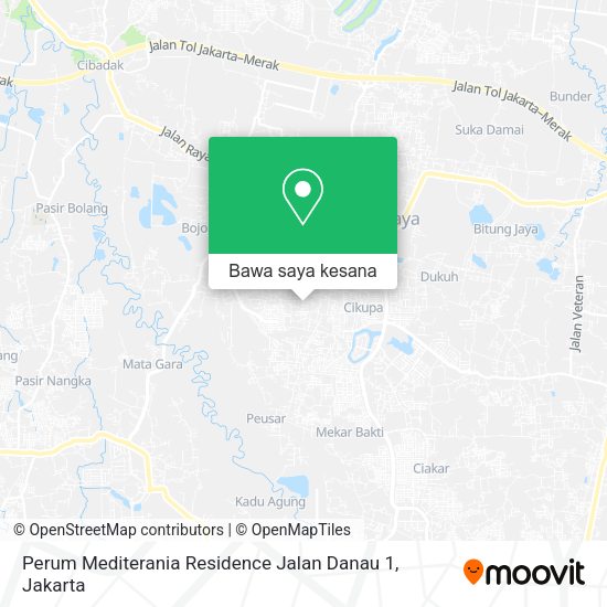 Peta Perum Mediterania Residence Jalan Danau 1, Cikupa