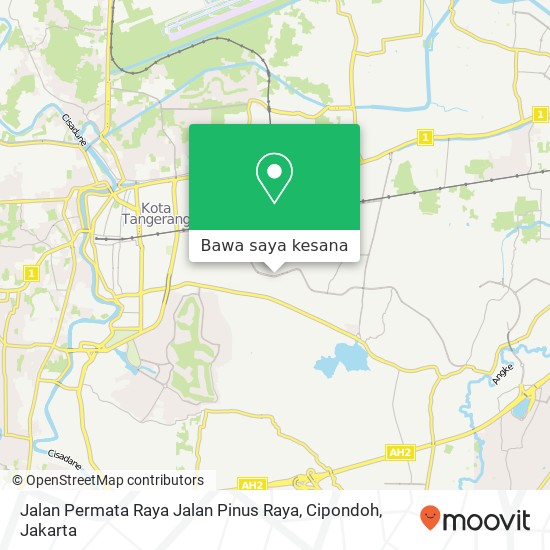 Peta Jalan Permata Raya Jalan Pinus Raya, Cipondoh