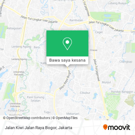 Peta Jalan Kiwi Jalan Raya Bogor
