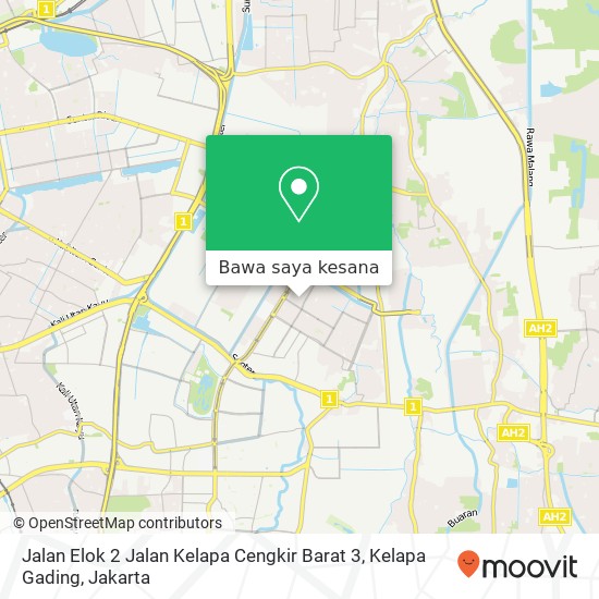 Peta Jalan Elok 2 Jalan Kelapa Cengkir Barat 3, Kelapa Gading