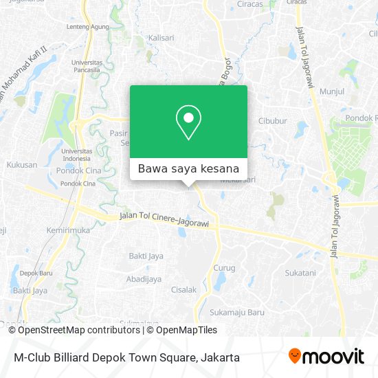 Peta M-Club Billiard Depok Town Square