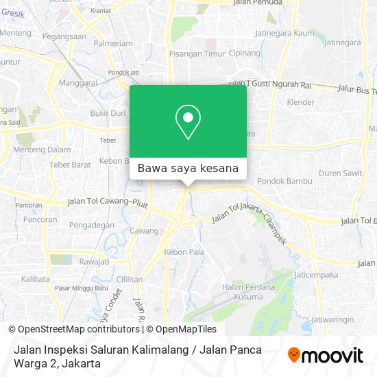 Peta Jalan Inspeksi Saluran Kalimalang / Jalan Panca Warga 2