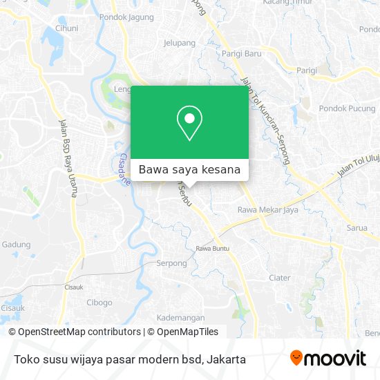 Peta Toko susu wijaya pasar modern bsd