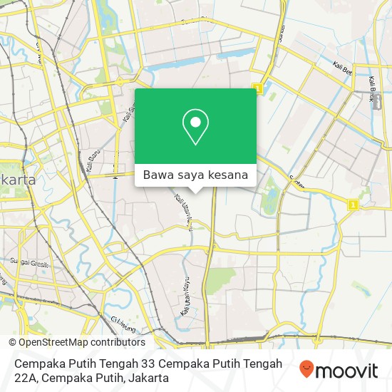 Peta Cempaka Putih Tengah 33 Cempaka Putih Tengah 22A, Cempaka Putih