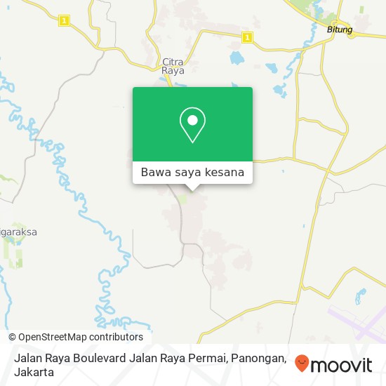 Peta Jalan Raya Boulevard Jalan Raya Permai, Panongan