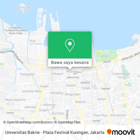 Peta Universitas Bakrie - Plaza Festival Kuningan