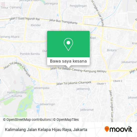 Peta Kalimalang Jalan Kelapa Hijau Raya