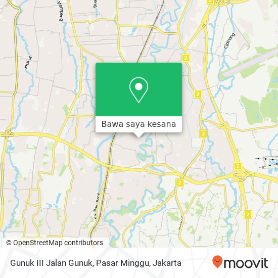 Peta Gunuk III Jalan Gunuk, Pasar Minggu