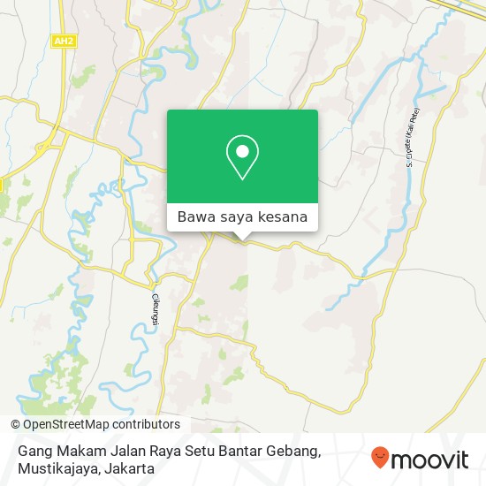 Peta Gang Makam Jalan Raya Setu Bantar Gebang, Mustikajaya