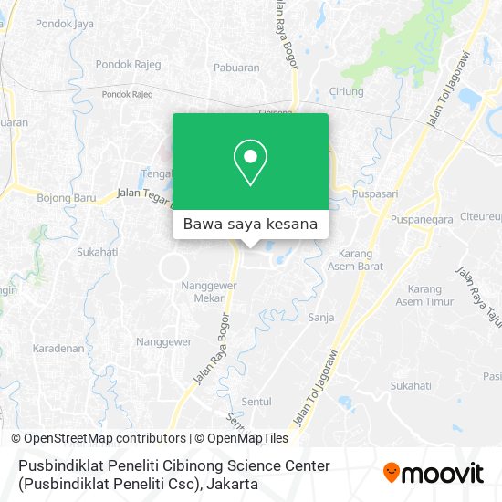 Peta Pusbindiklat Peneliti Cibinong Science Center (Pusbindiklat Peneliti Csc)
