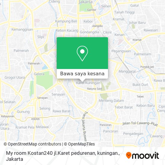 Peta My room Kostan240 jl.Karet pedurenan, kuningan.