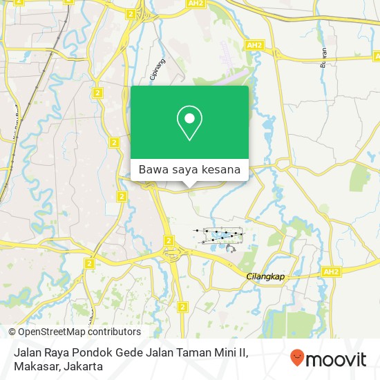 Peta Jalan Raya Pondok Gede Jalan Taman Mini II, Makasar