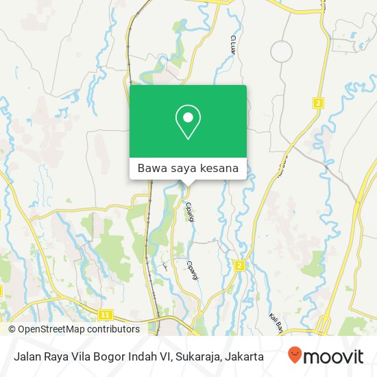 Peta Jalan Raya Vila Bogor Indah VI, Sukaraja