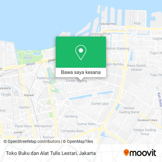 Peta Toko Buku dan Alat Tulis Lestari