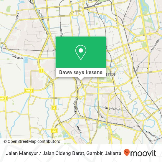 Peta Jalan Mansyur / Jalan Cideng Barat, Gambir