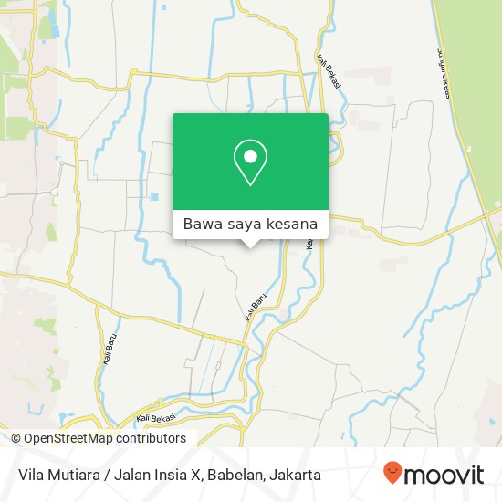 Peta Vila Mutiara / Jalan Insia X, Babelan