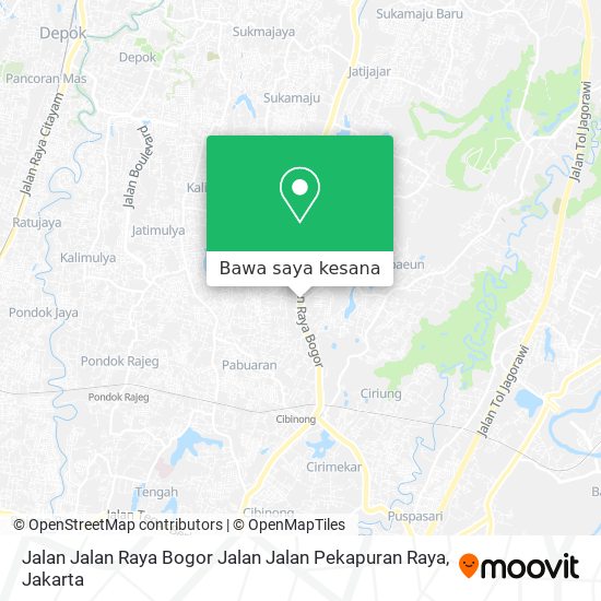 Peta Jalan Jalan Raya Bogor Jalan Jalan Pekapuran Raya