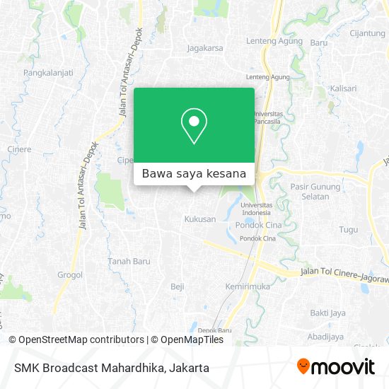 Peta SMK Broadcast Mahardhika