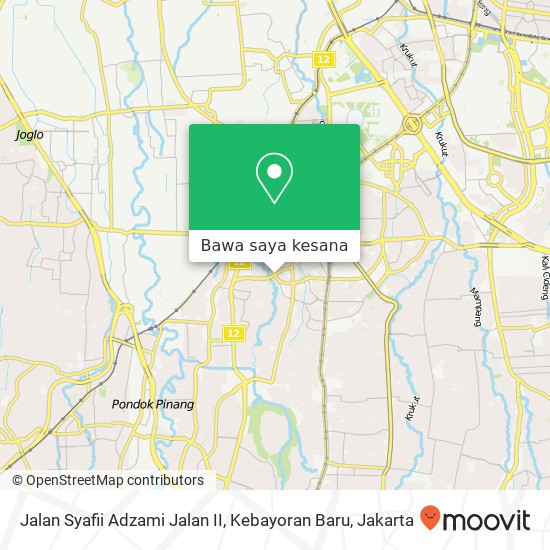 Peta Jalan Syafii Adzami Jalan II, Kebayoran Baru