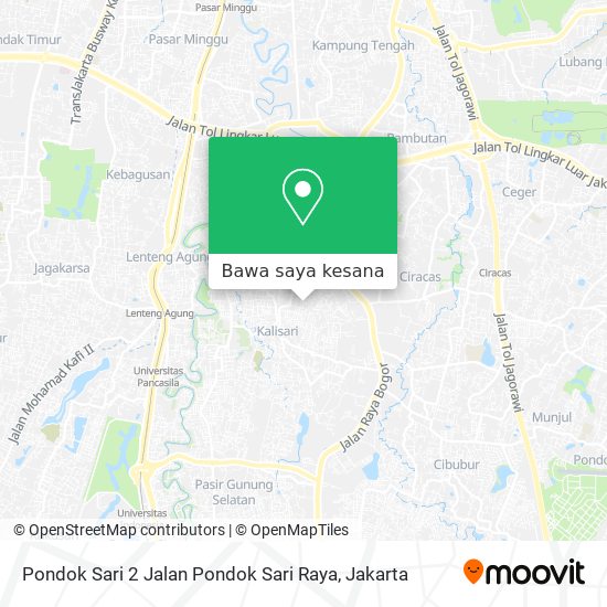 Peta Pondok Sari 2 Jalan Pondok Sari Raya