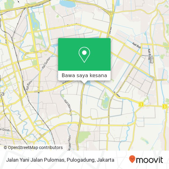 Peta Jalan Yani Jalan Pulomas, Pulogadung