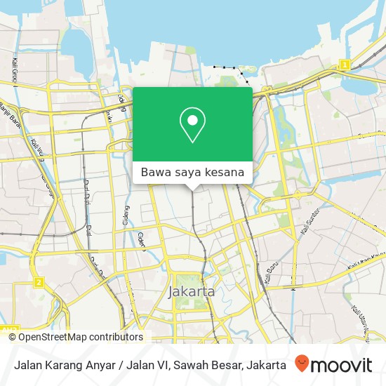 Peta Jalan Karang Anyar / Jalan VI, Sawah Besar