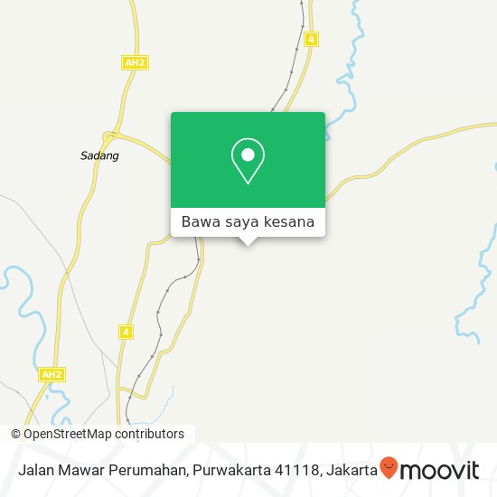 Peta Jalan Mawar Perumahan, Purwakarta 41118