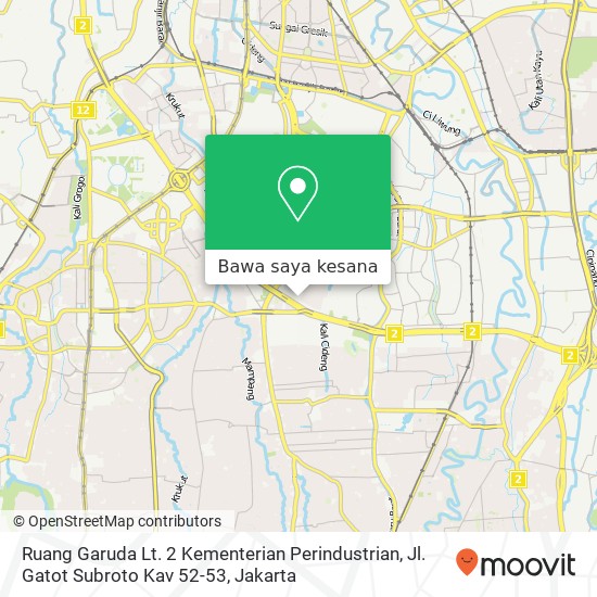 Peta Ruang Garuda Lt. 2 Kementerian Perindustrian, Jl. Gatot Subroto Kav 52-53