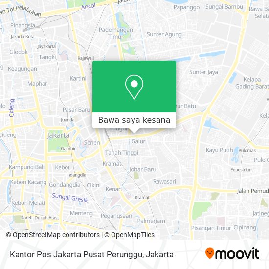 Peta Kantor Pos Jakarta Pusat Perunggu