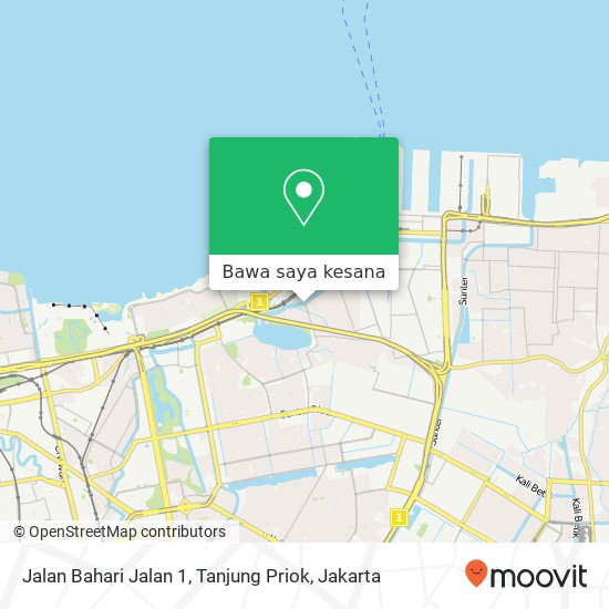 Peta Jalan Bahari Jalan 1, Tanjung Priok
