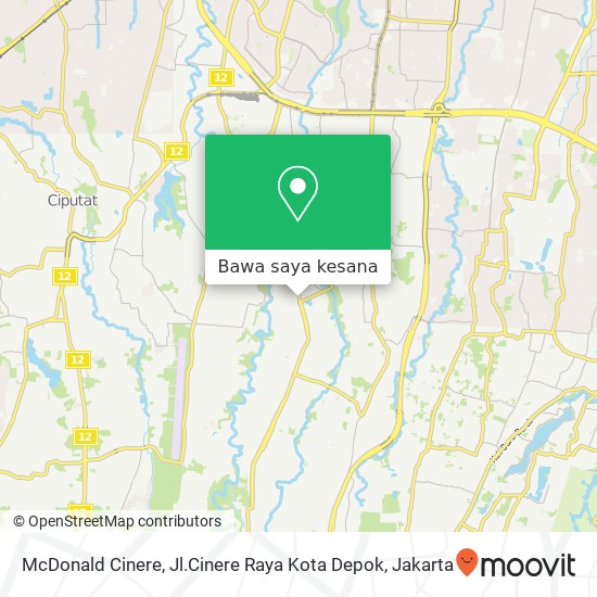 Peta McDonald Cinere, Jl.Cinere Raya Kota Depok