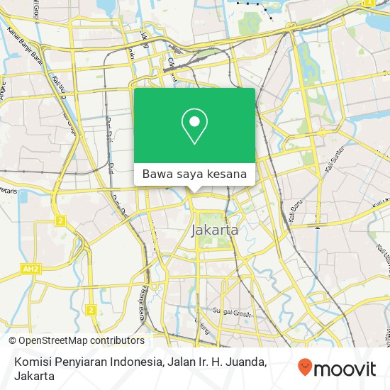 Peta Komisi Penyiaran Indonesia, Jalan Ir. H. Juanda