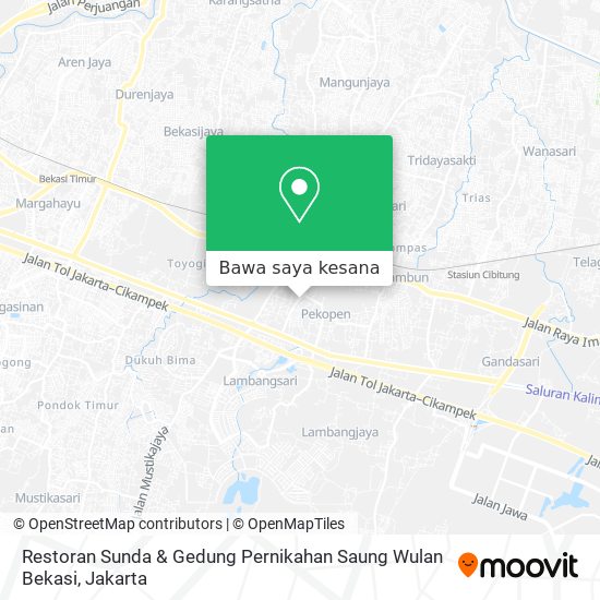 Peta Restoran Sunda & Gedung Pernikahan Saung Wulan Bekasi