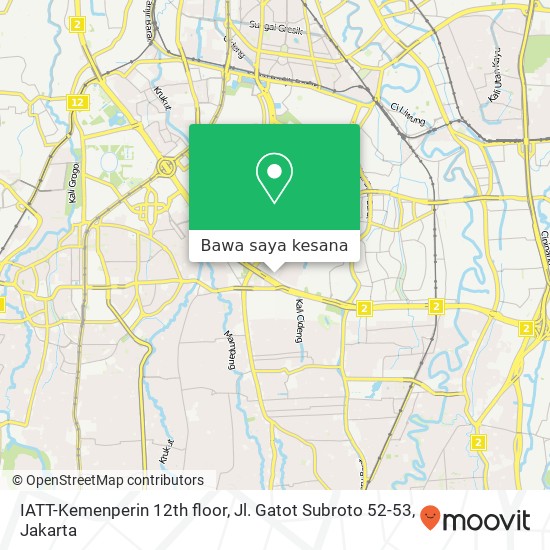 Peta IATT-Kemenperin 12th floor, Jl. Gatot Subroto 52-53