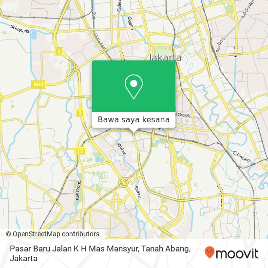 Peta Pasar Baru Jalan K H Mas Mansyur, Tanah Abang