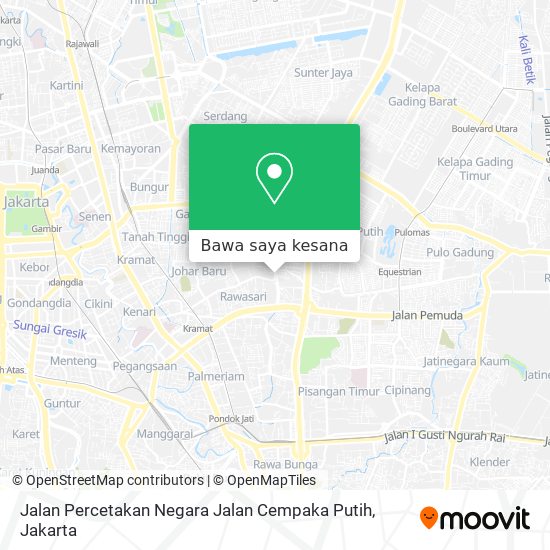 Peta Jalan Percetakan Negara Jalan Cempaka Putih