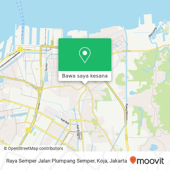 Peta Raya Semper Jalan Plumpang Semper, Koja