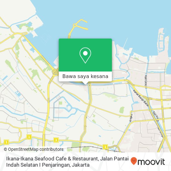 Peta Ikana-Ikana Seafood Cafe & Restaurant, Jalan Pantai Indah Selatan I Penjaringan