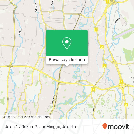 Peta Jalan 1 / Rukun, Pasar Minggu