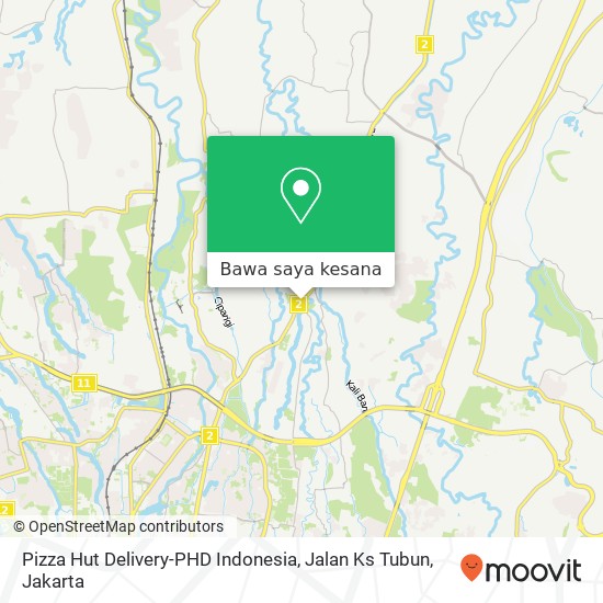 Peta Pizza Hut Delivery-PHD Indonesia, Jalan Ks Tubun