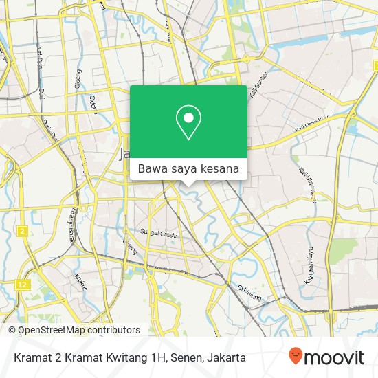 Peta Kramat 2 Kramat Kwitang 1H, Senen