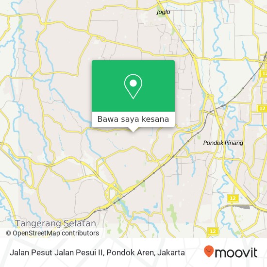 Peta Jalan Pesut Jalan Pesui II, Pondok Aren